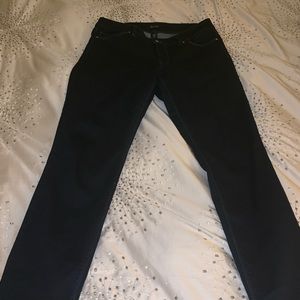 Only worn once. dark stretch denim pants.